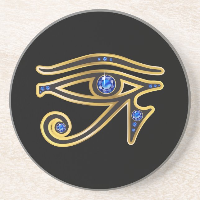 Saphire Eye of Ra in Gold Untersetzer (Vorne)