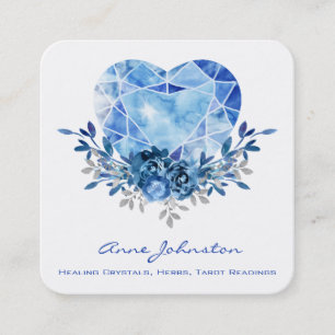 Saphire Heart Square Business Card Quadratische Visitenkarte