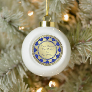 Saphire HeartGold Weihnachtsfeier Keramik Ornament