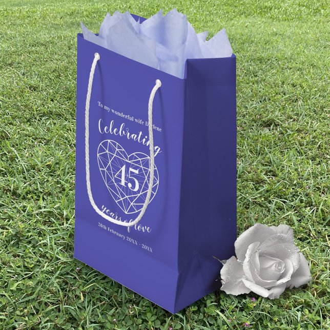 Saphire Jubiläum 45 Jahre Ehefrau Geschenktasche Kleine Geschenktüte (Von Creator hochgeladen)
