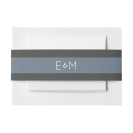 Saphire Steel Blue Mit Monogramm Wedding Pack Einladungsbanderole