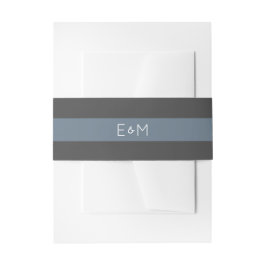 Saphire Steel Blue Mit Monogramm Wedding Pack Einladungsbanderole