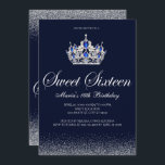 Saphire Sweet 16 Einladungen zum Geburtstag<br><div class="desc">Sapphire Sweet 16 Geburtstagseinladungen. Mit Glitzern, silberner Glitzer, eine silberne Krone mit saphir Akzenten für einen fabelhaften Sweet 16 Geburtstag. Diese Einladung zum Silbernen Glitzer 16 . Geburtstag ist für Jugendliche gedacht und wird eine großartige Einführung in Ihren besonderen Tag sein. Weitere koordinierende 16 Party-Vorräte erhalten Sie im Metro-Events Zazzle...</div>