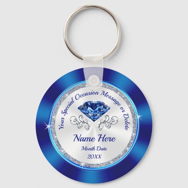 Saphire thematisch, Personalisierte Gastgeschenke, Schlüsselanhänger (Vorderseite)