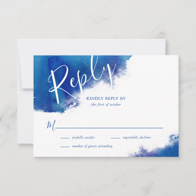 Saphire Tide Wedding RSVP Response Card (Vorderseite)