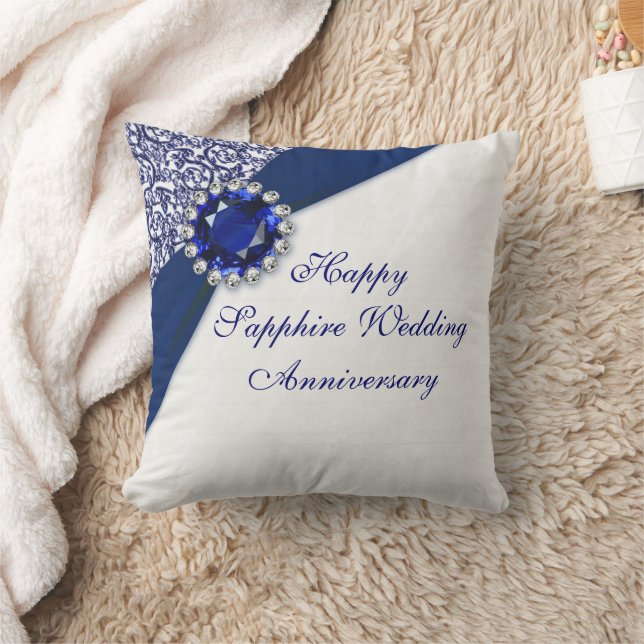 Saphire Wedding Anniversary Throw Kissen (Decke)