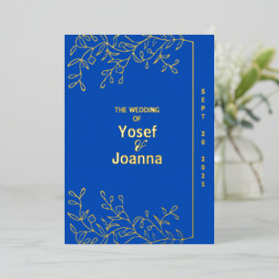 Saphire Wedding Foil Einladung