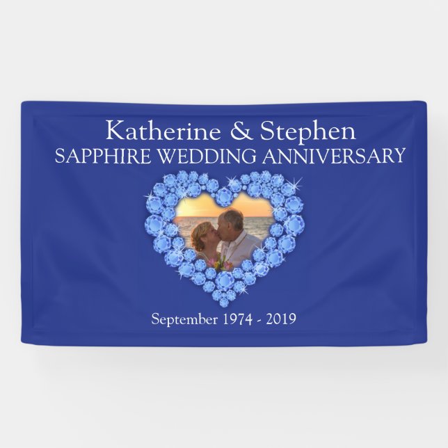 Saphire Wedding Jubiläum blauer Banner (Horizontal)