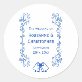 Saphire Wedding Sticker Bells Scrollwork Design