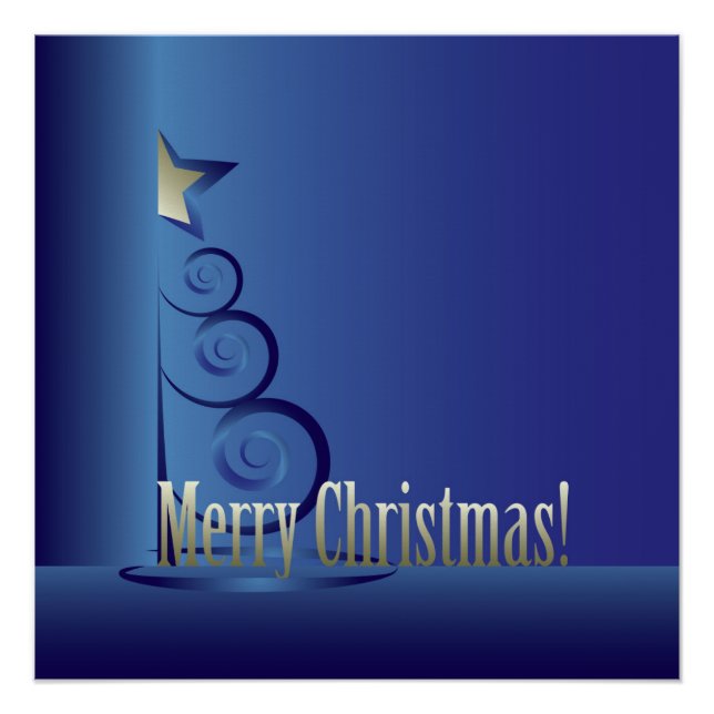 Saphire Weihnachtsbaum Poster (Vorderseite)