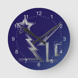 Saphire Weihnachtsnacht Runde Wanduhr