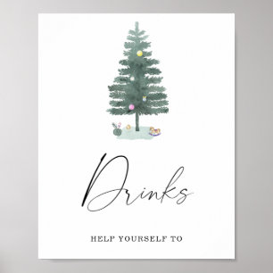 Sapin de Noël - Boissons Affiche