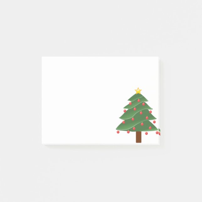 Sapin de Noël sur un Post-It Note blanc (Devant)