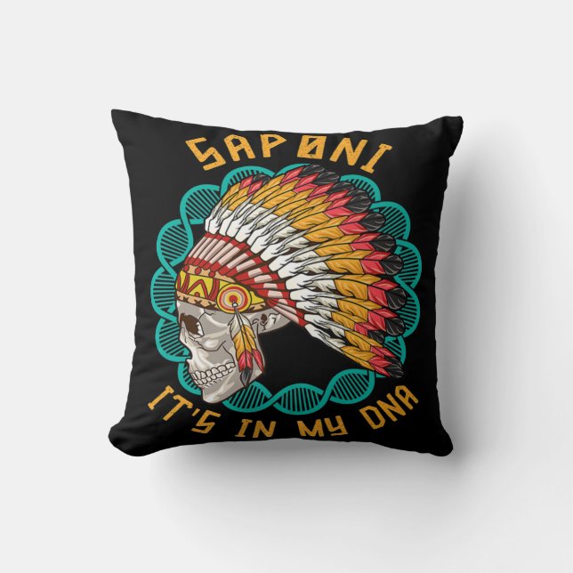 Saponi Heritage Native American Race Saponi Stamm Kissen (Vorderseite)