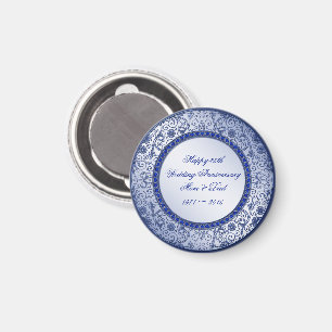 Sapphire 45e anniversaire Mariage Magnet rond