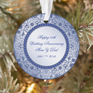Sapphire 45e anniversaire Mariage ornement acryliq