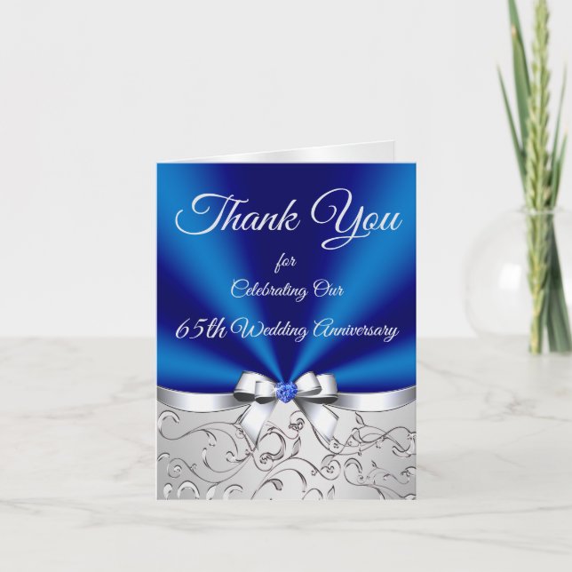 Sapphire 65e anniversaire de Mariage Merci Cartes (Devant)