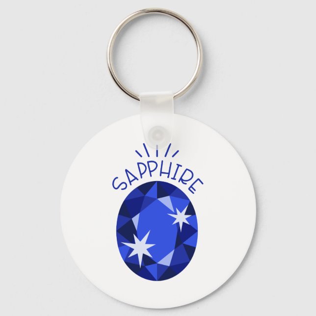 Sapphire Birthstone Schlüsselanhänger (Vorderseite)