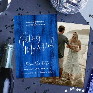 Sapphire blauer moderner Kunst speichern Dattelkar Save The Date