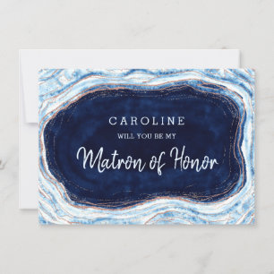 Sapphire Blue Geode Matron of Honor Vorschlag Card