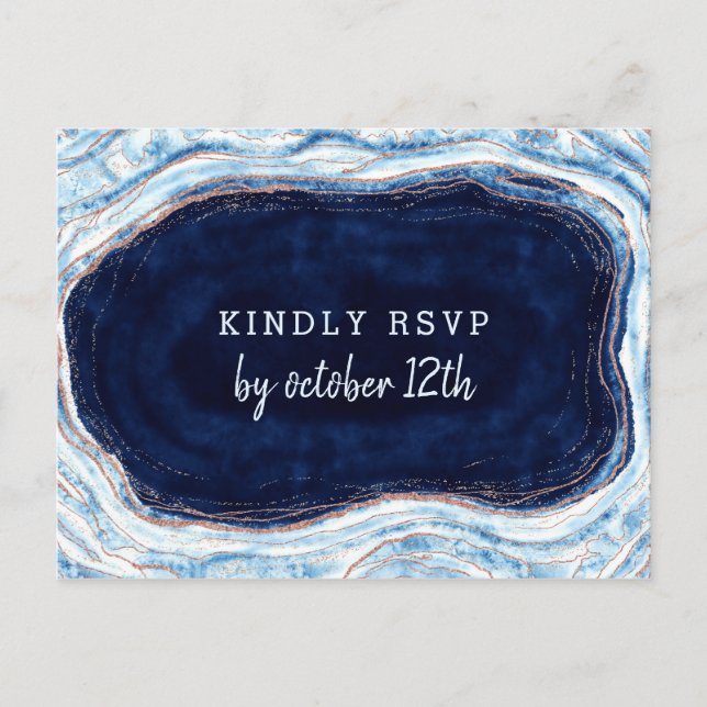Sapphire Blue Geode Slice Wedding Meal Choice UAWG Postkarte (Vorderseite)
