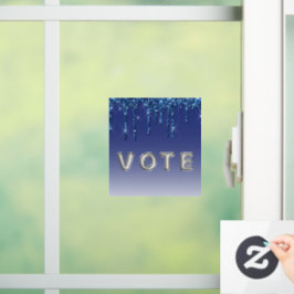 Sapphire Blue Glitter Drip Fensteraufkleber