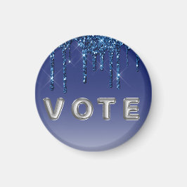 Sapphire Blue Glitter Drip Magnet