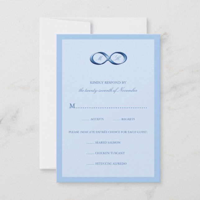Sapphire Blue Infinity Hand Clasp Wedding RSVP (Vorderseite)