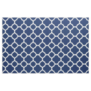Sapphire Blue Quatrefoil Muster Stoff
