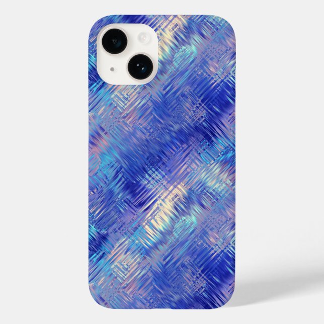 Sapphire Blue Scribbled Texture Case-Mate iPhone Hülle (Rückseite)