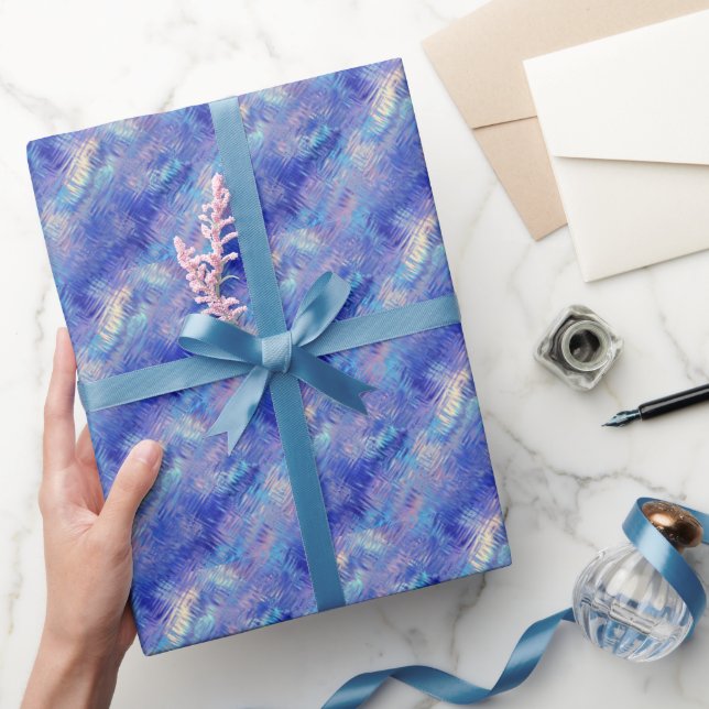 Sapphire Blue Scribbled Texture Geschenkpapier (Schenken)