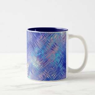 Sapphire Blue Scribbled Texture Zweifarbige Tasse