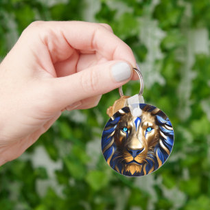 Sapphire Blue und Gold Lion, Schlüsselanhänger