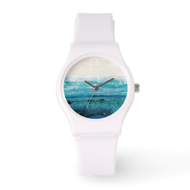 Sapphire Blue Watercolor Armbanduhr (Vorderseite)