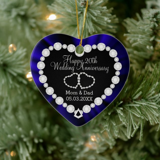 Sapphire Blue Wedding Jubiläum | DIY Text   Keramik Ornament (Baum)