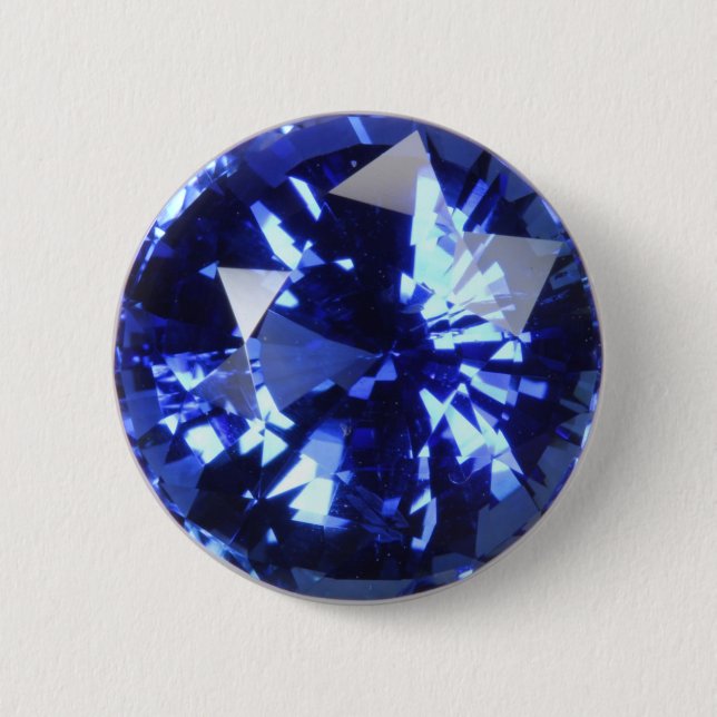 Sapphire Dark Blue Gemstone September Birthstone Button (Vorderseite)
