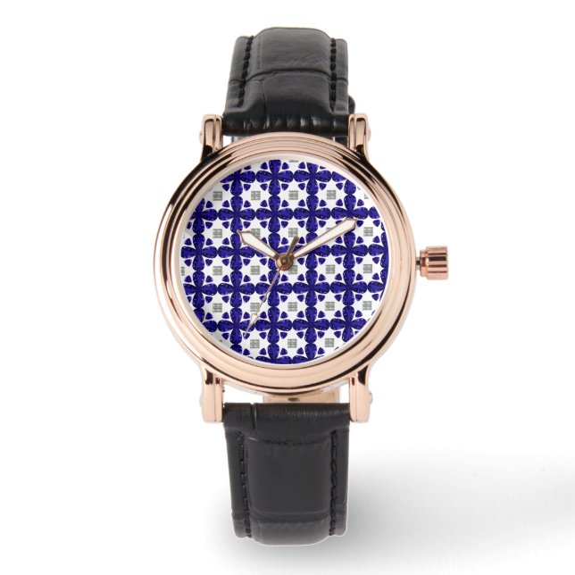 Sapphire Diamond Art, blau Armbanduhr (Vorderseite)