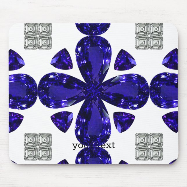 Sapphire Diamond Art, blau Mousepad (Vorne)