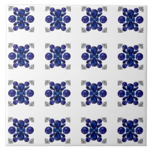 Sapphire Diamond Gemstone Art Blue Fliese