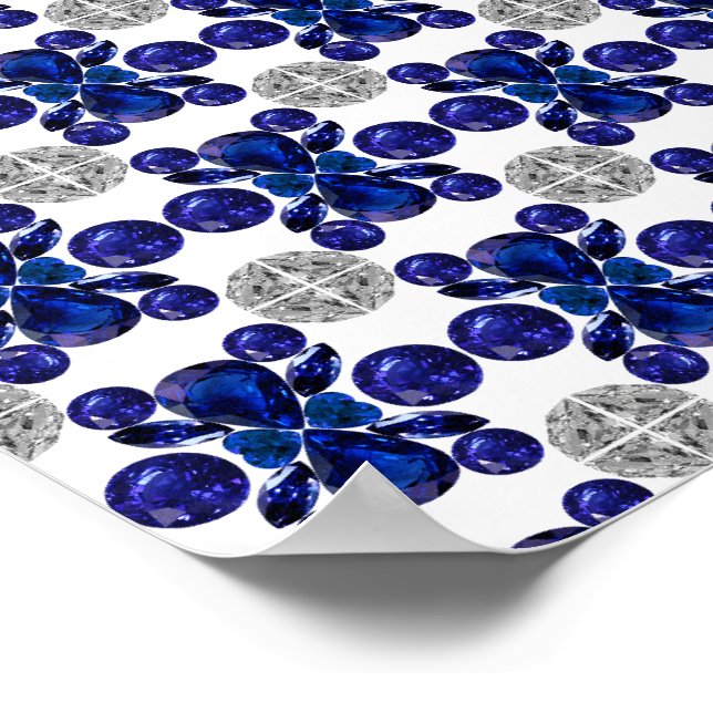 Sapphire Diamond Gemstone Art Blue Poster (Ecke)