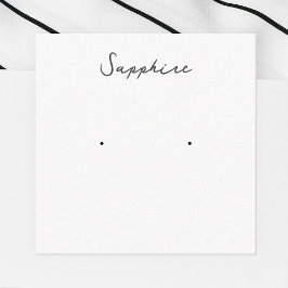 Sapphire Earring Juwelier Display Card Begleitkarte