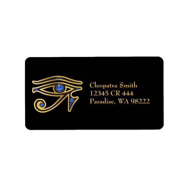 Sapphire Eye of Ra in Gold Adressaufkleber (Vorne)