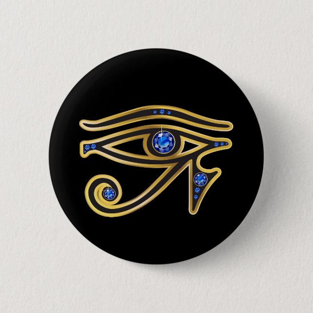 Sapphire Eye of Ra in Gold Button (Vorderseite)