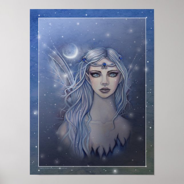 Sapphire Fairy Fantasy Art Poster (Vorne)