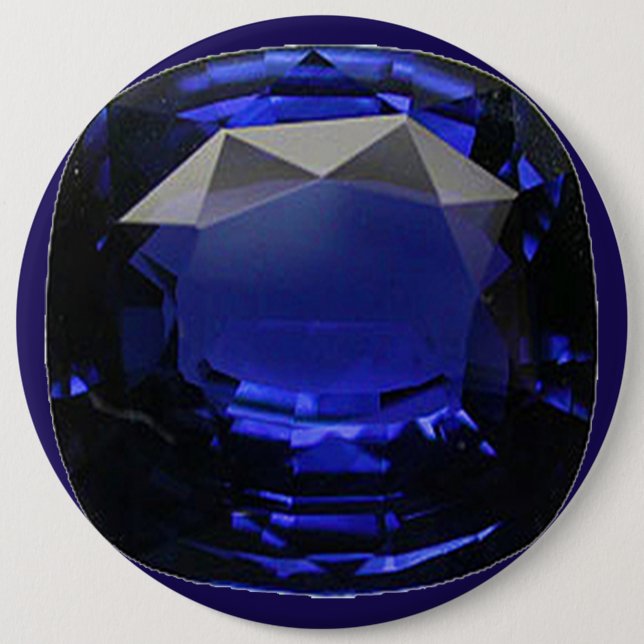 Sapphire Gemstone Blue Button (Vorderseite)