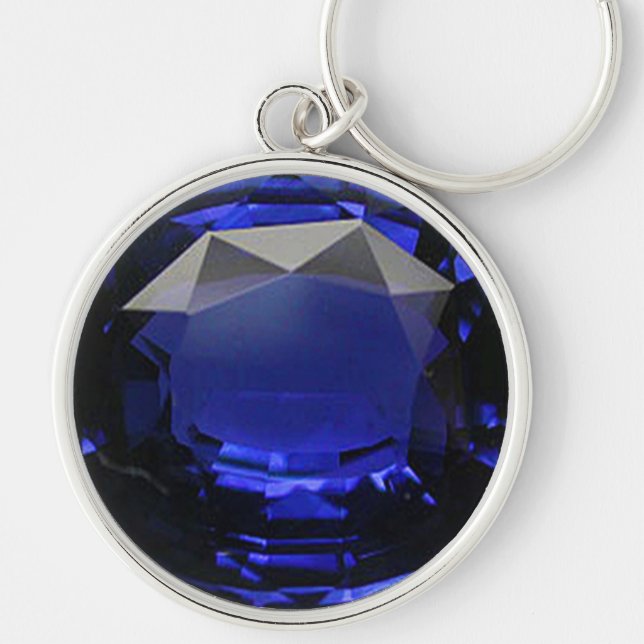 Sapphire Gemstone Blue Schlüsselanhänger (Vorne)