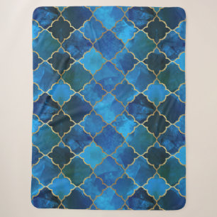 Sapphire Gemstone & Gold marokkanisches Fliesenmus Sherpadecke