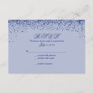 Sapphire Glitz Glitzer Wedding Response Cards RSVP Karte
