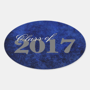 Sapphire Grad   Blue Royal Cobalt Azure Year Ovaler Aufkleber