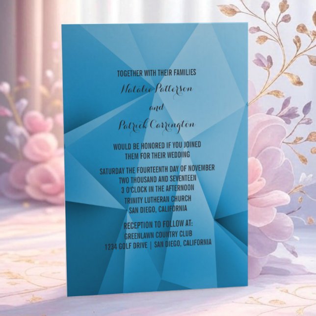 Sapphire Jewel Tones Faire-part de mariage (Sapphire Jewel Tones Wedding Invitation)
